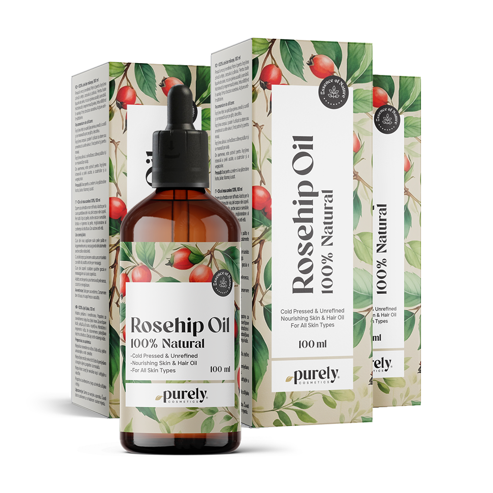 3x 100 % Hagebuttenöl, zusammen 300 ml